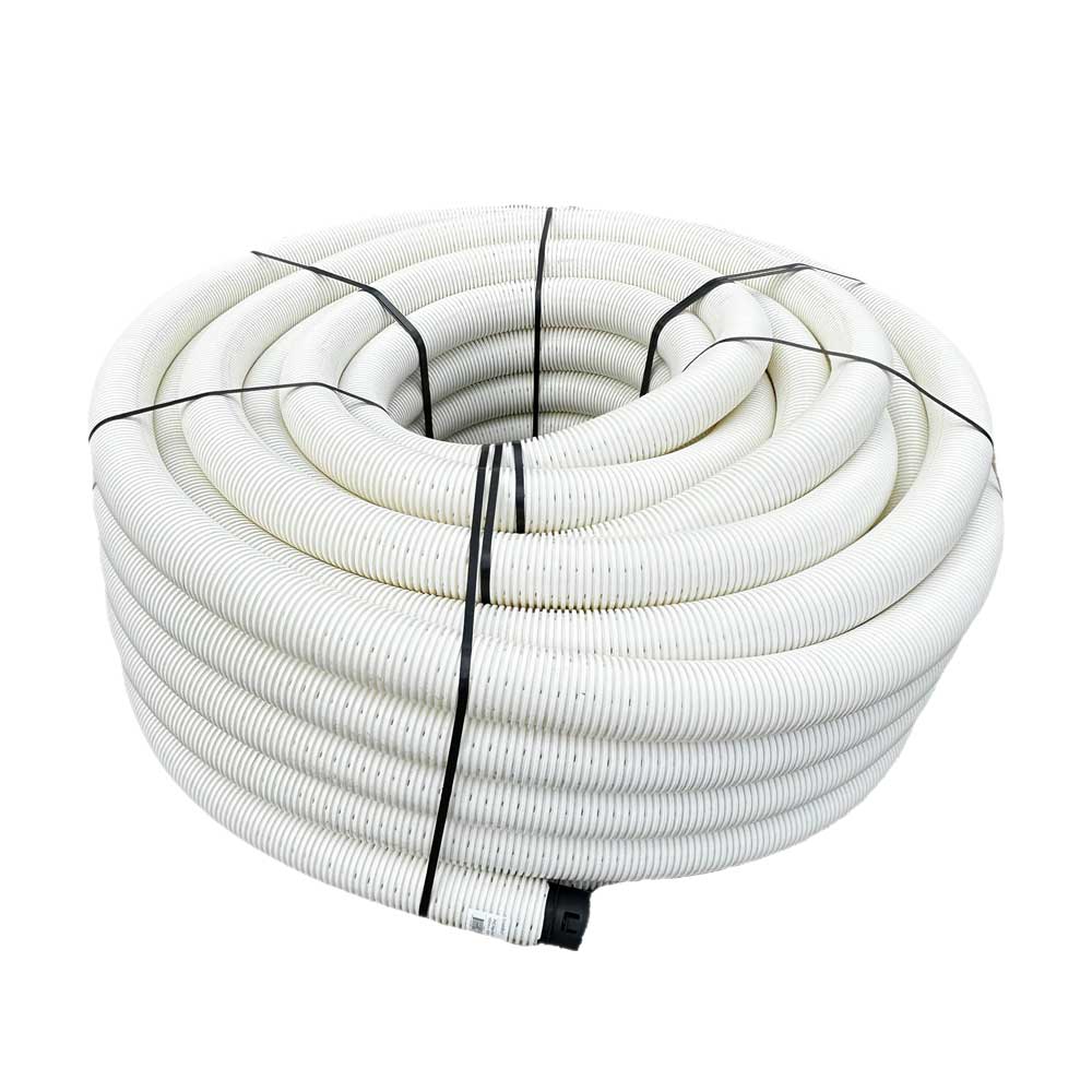 AG 1000 SN20 PVC Subsoil Drainage Pipe No Sock Slotted Flexible Corrugated Coil 100mm X 50m