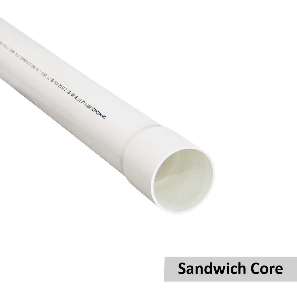 Communication Austel PVC White Rigid Conduit Sandwich 100mm x 6m