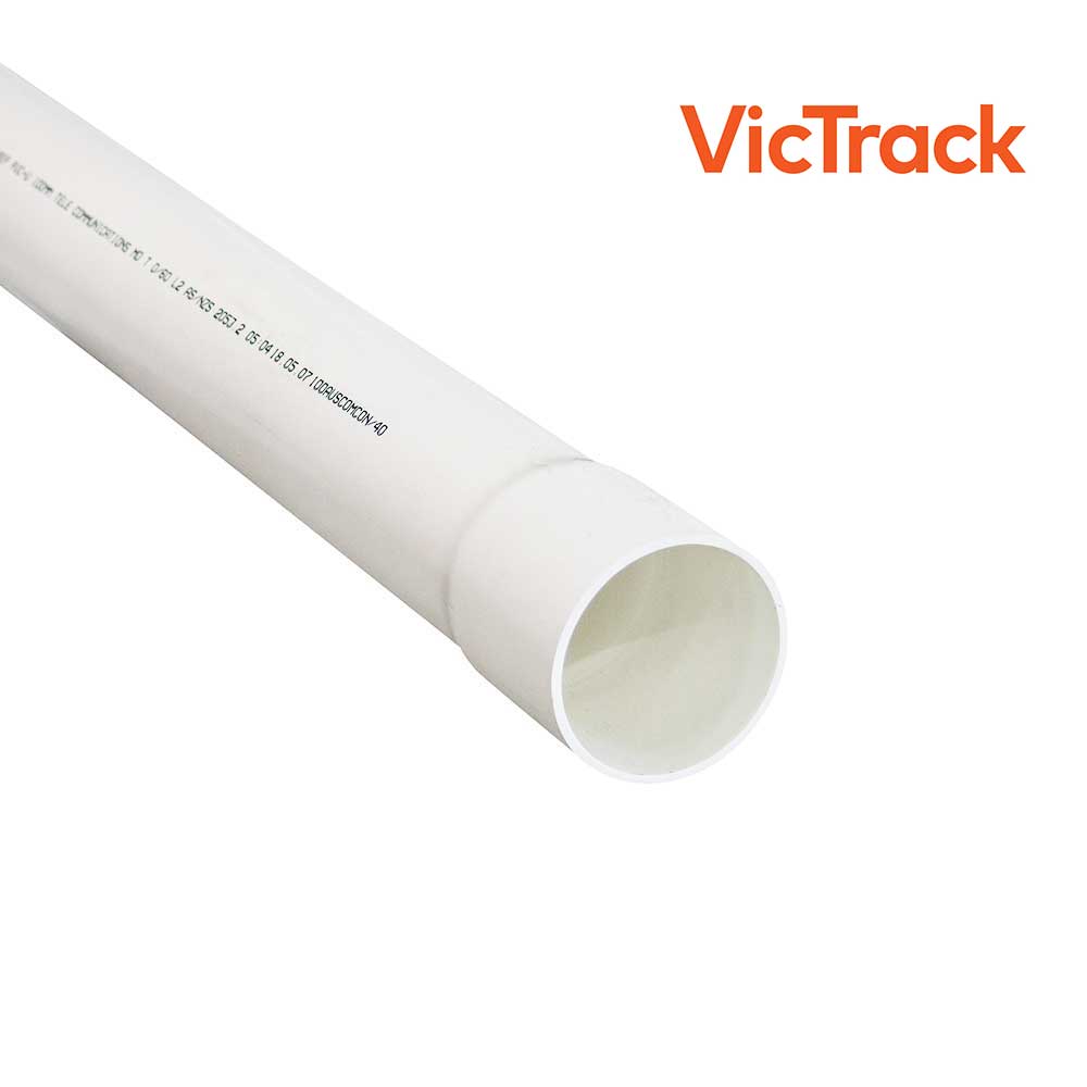 Communication PVC White Rigid Conduit Solid Wall VicTrack Class 12 100mm ID x 4m