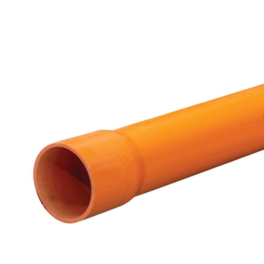150mm x 4m Heavy Duty Electrical PVC Orange Solid Wall Conduit