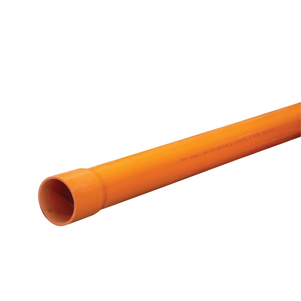 50mm x 4m Heavy Duty Electrical PVC Orange Solid Wall Conduit