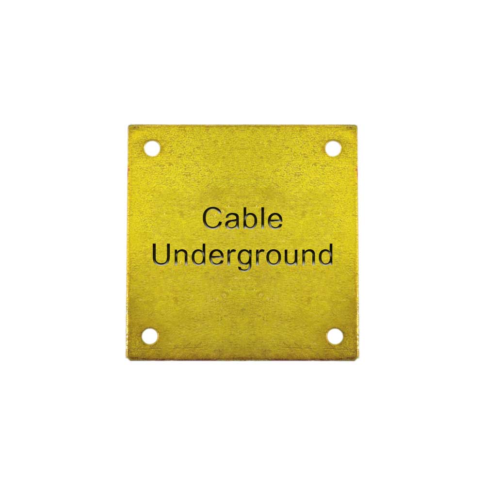 Cable Underground Brass Label (75mm x 75mm Electrical)