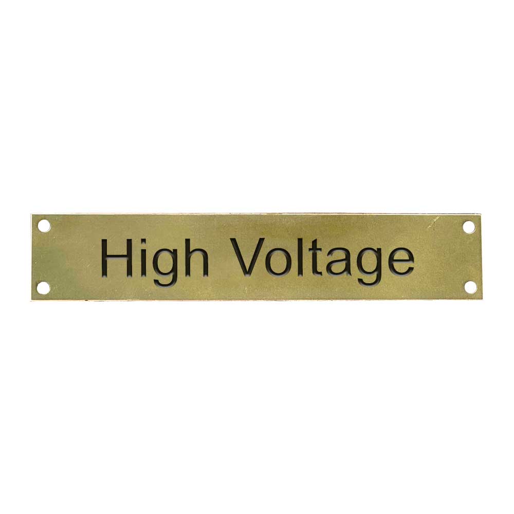 Brass Marker Label 30mm X 150mm High Voltage