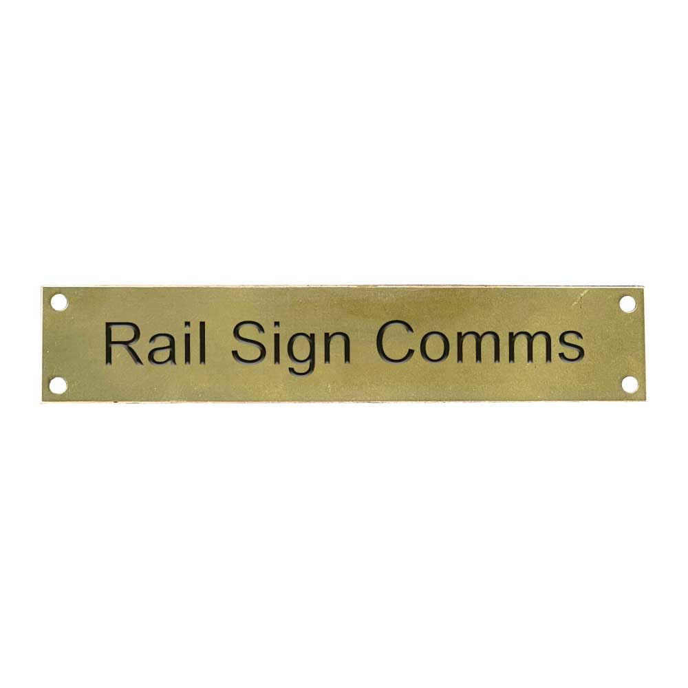 Brass Marker Label 30mm X 150mm Rail Sign Comms