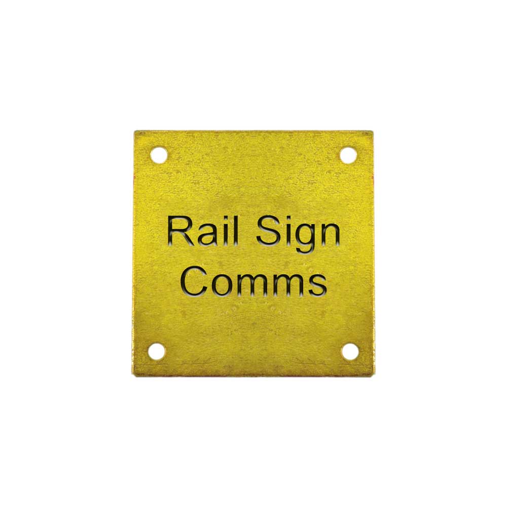 Rail Sign Comms Brass Label (75mm x 75mm)