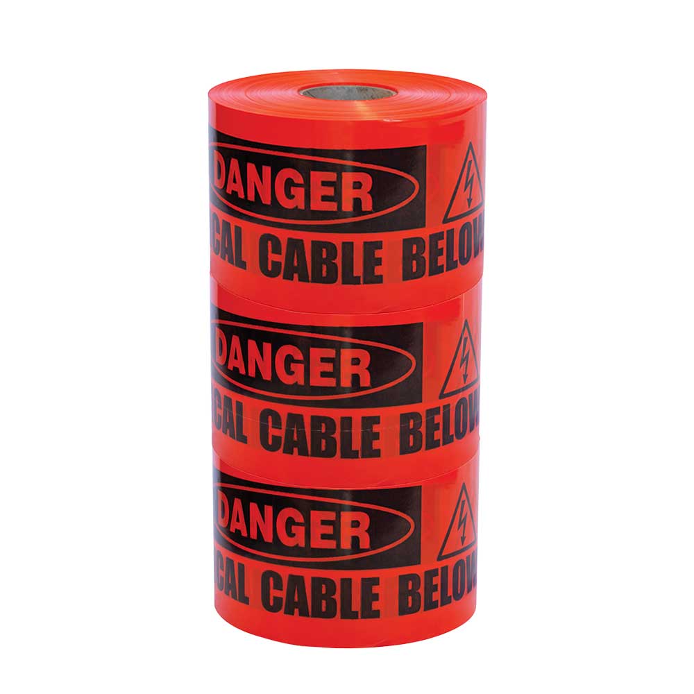 Underground Warning Tape: Danger Electrical Cable Below 600mm x 500m