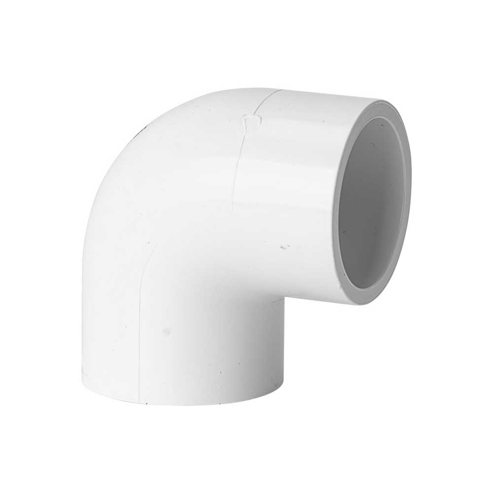 Pressure Pipe PVC White Conduit Elbow Bend 25mm X 90 Deg