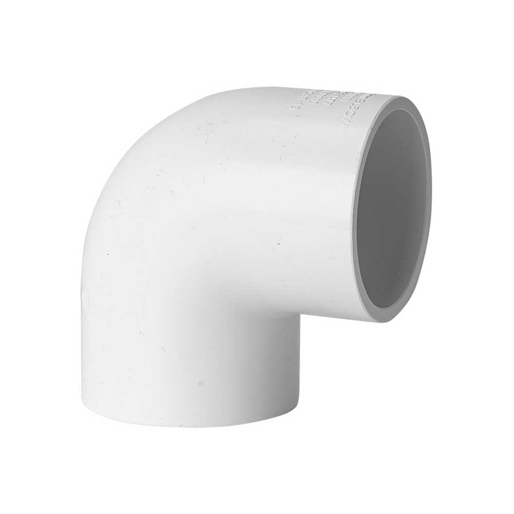 Pressure Pipe PVC White Conduit Elbow Bend 40mm X 90 Deg