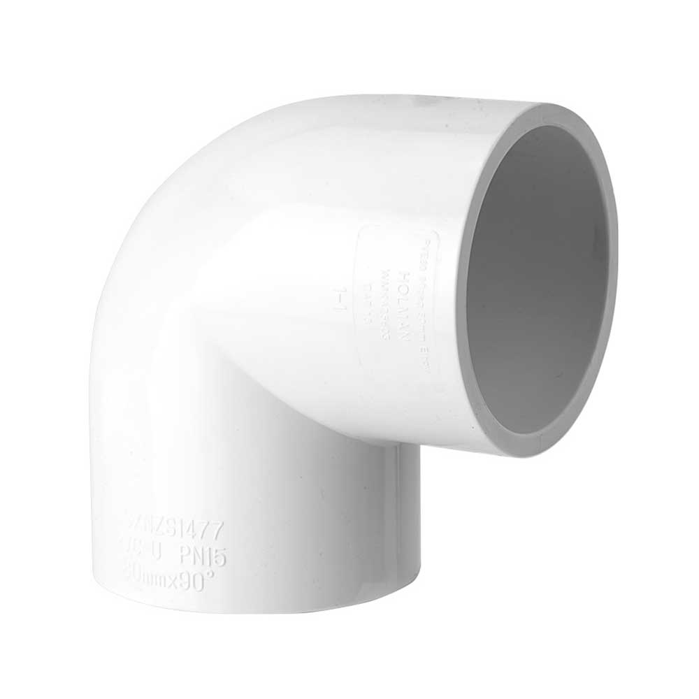 Pressure Pipe PVC White Conduit Elbow Bend 80mm X 90 Deg